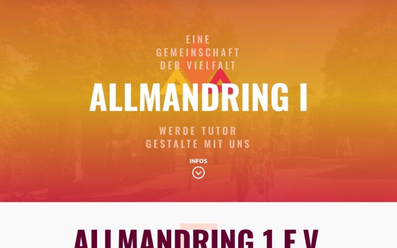 Startseite von allmandring1.de: Wohnheim-Gemeinschaft Allmandring 1 e.V.