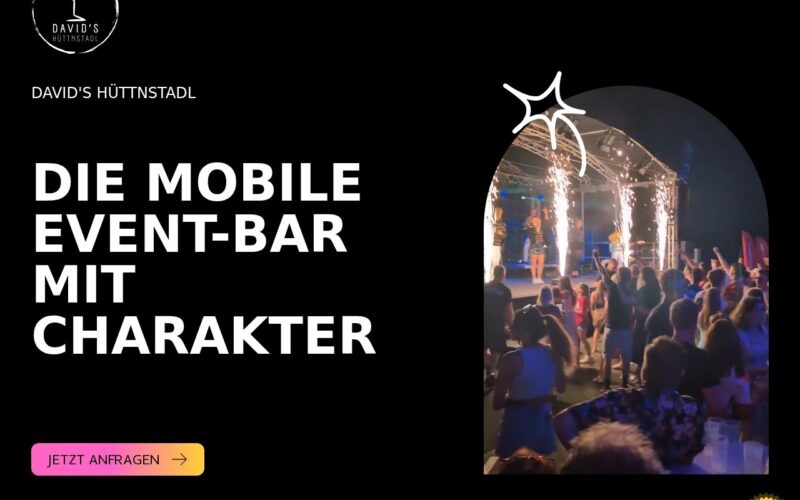 Startseite von davids-huettnstadl.de: mobile Event-Bar