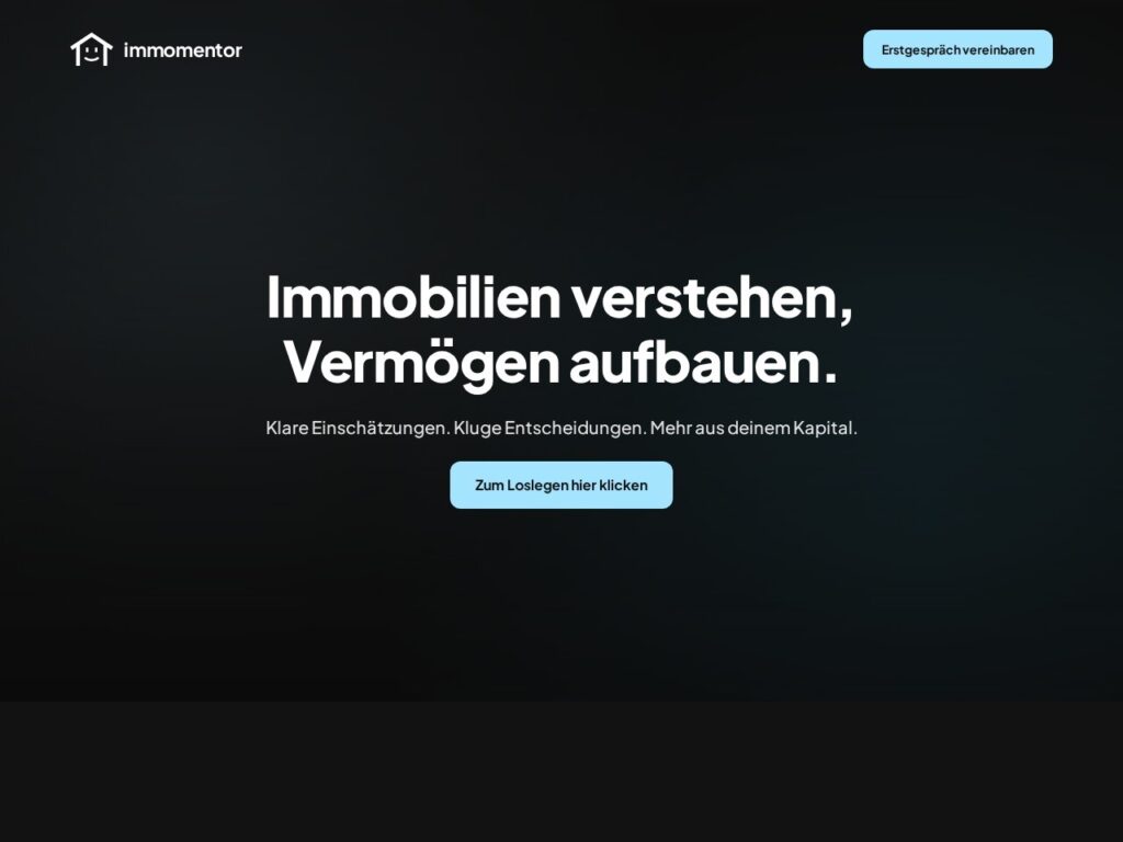 Startseite von immomentor.net: unabhaengige Kaufbegleitung fuer Immobilien als Kapitalanlage
